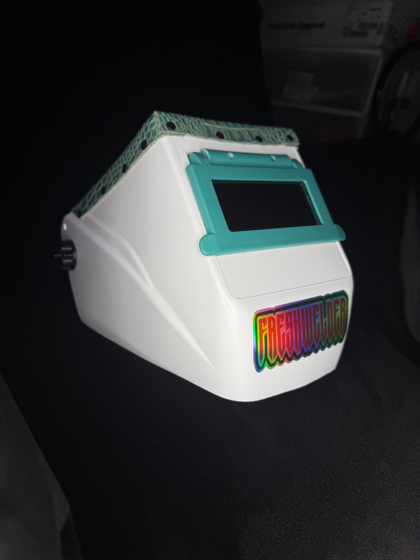 FRESHWELDER Hobart Chopped welding hood Teal and White