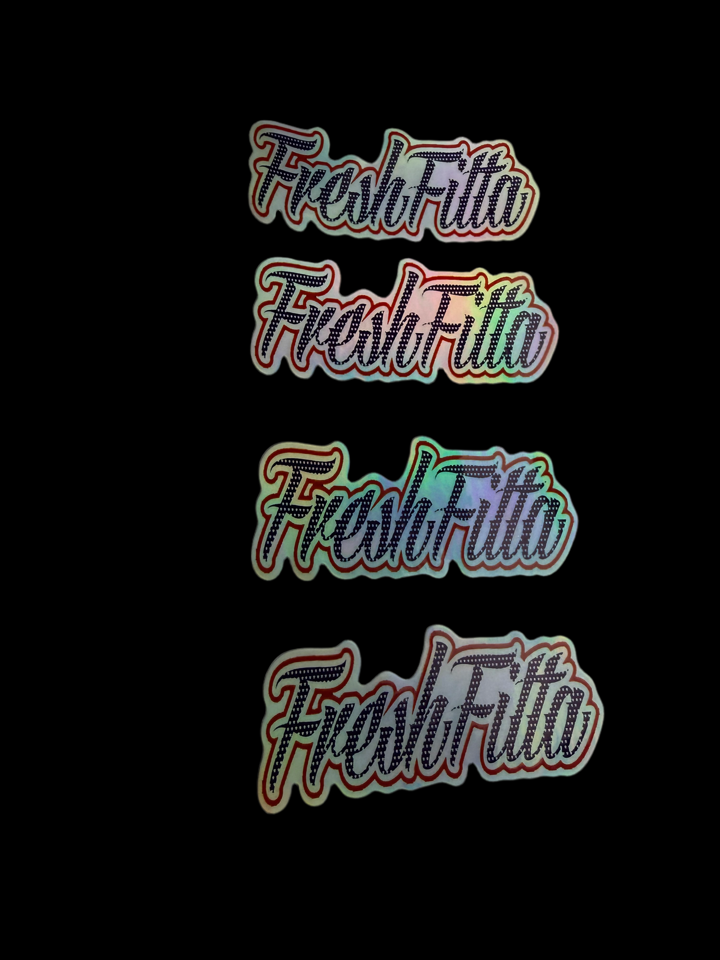 4 Pack FreshFitta American Holo Stickers
