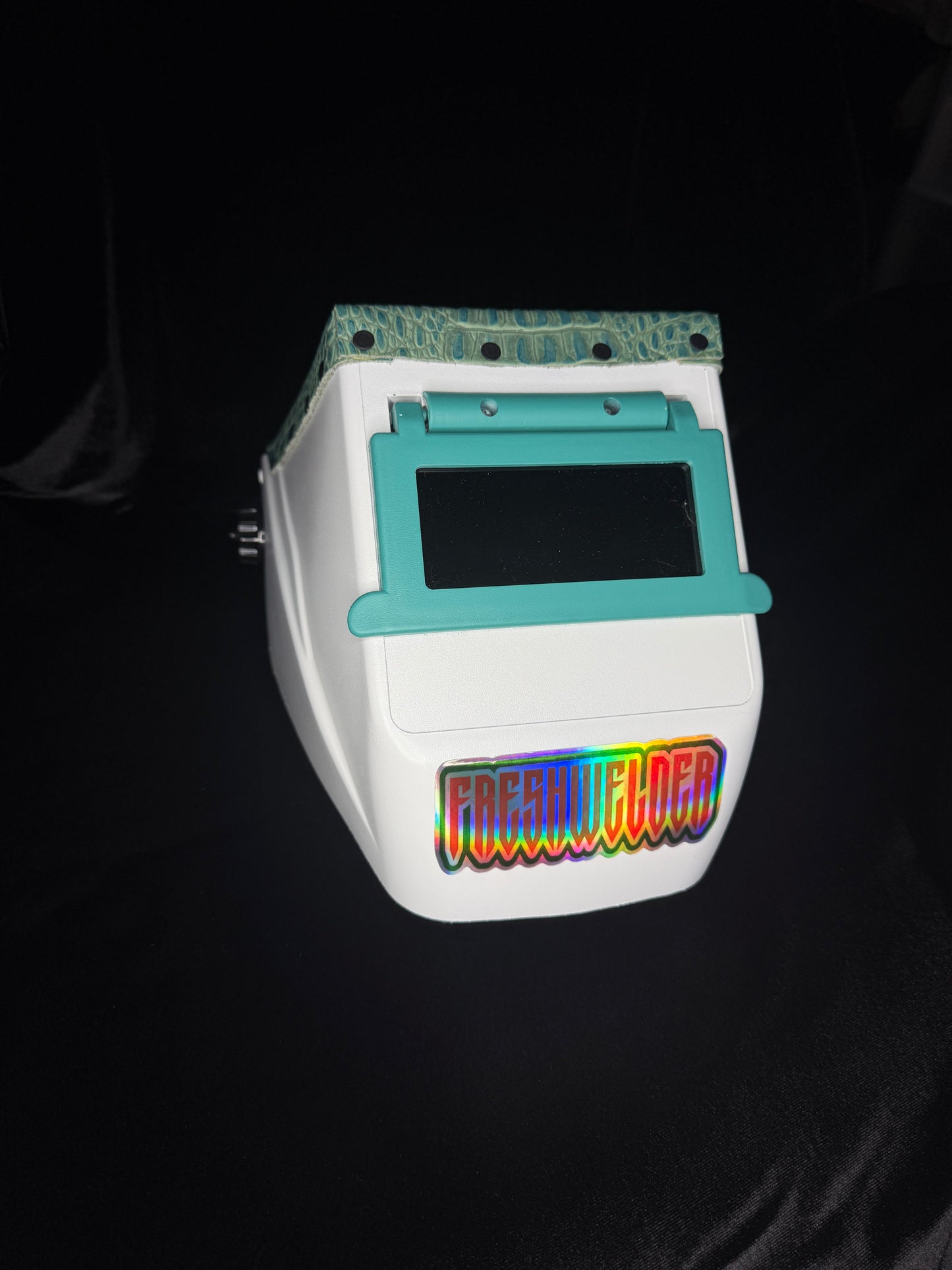 FRESHWELDER Hobart Chopped welding hood Teal and White
