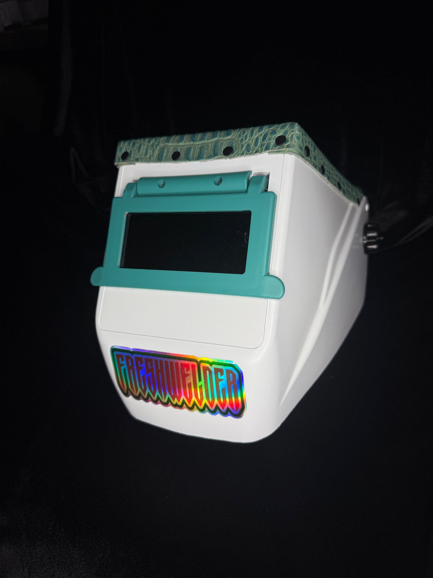 FRESHWELDER Hobart Chopped welding hood Teal and White