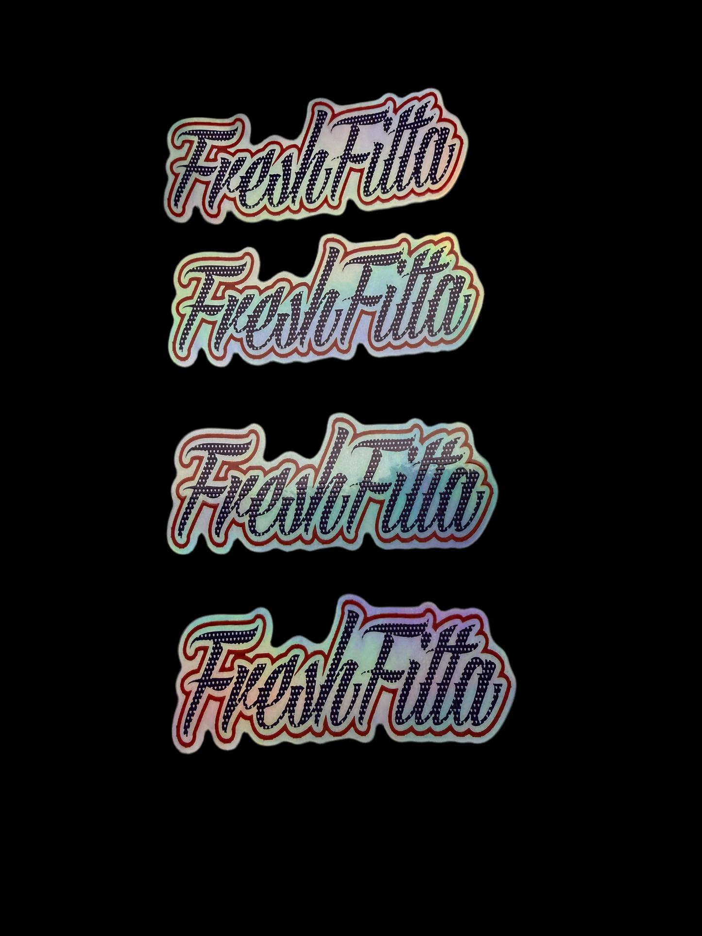 4 Pack FreshFitta American Holo Stickers