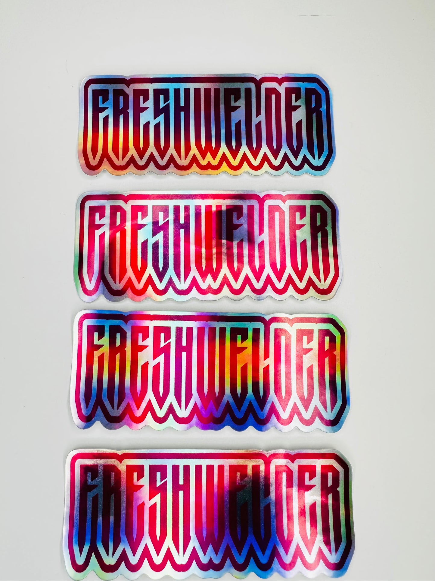 4 Pack Pink Holo FRESHWELDER Stickers