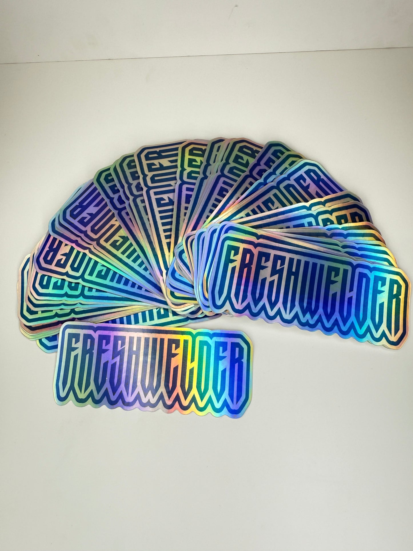 4 Pack Blue FRESHWELDER Holo Stickers