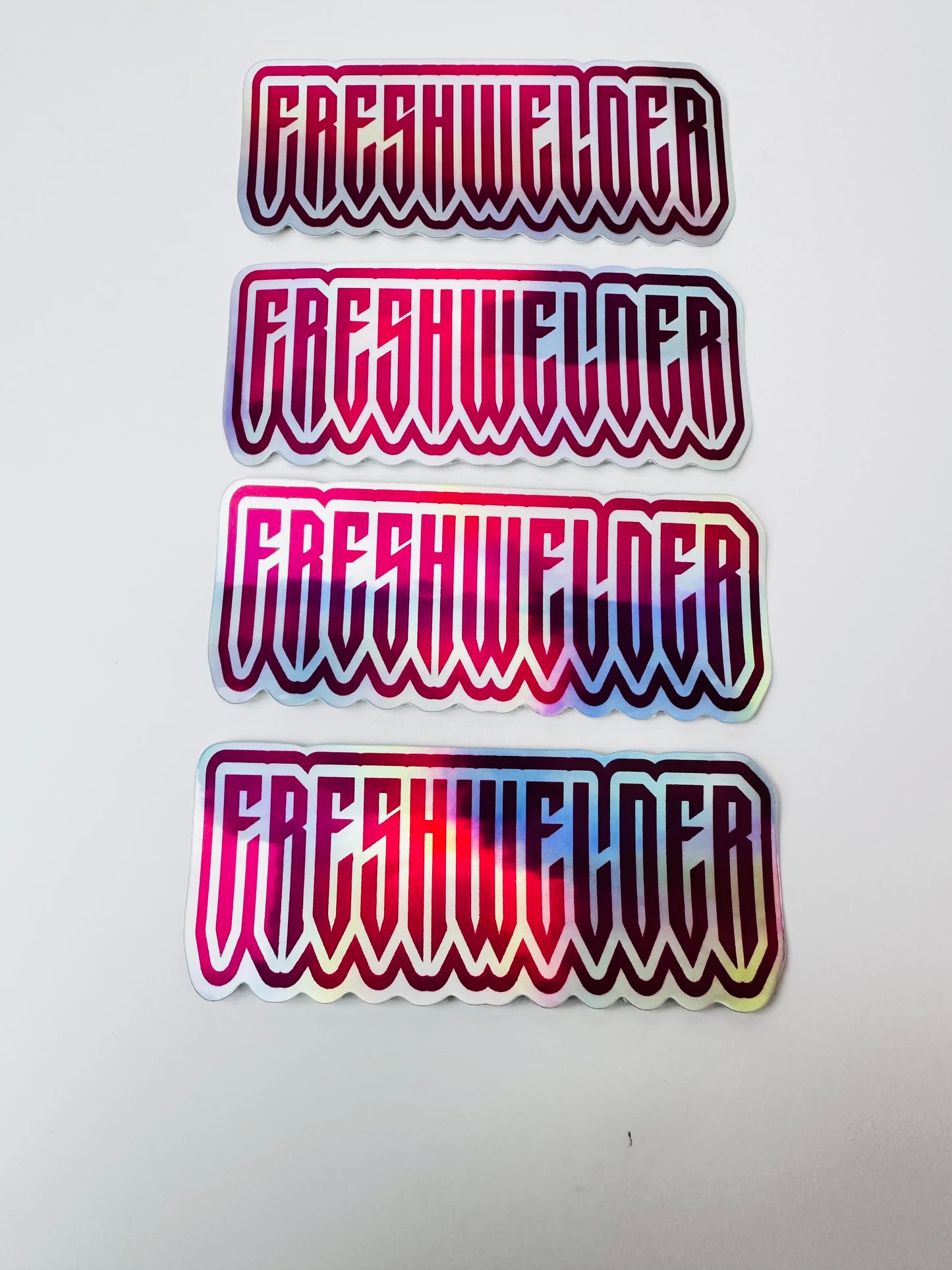 4 Pack Pink Holo FRESHWELDER Stickers