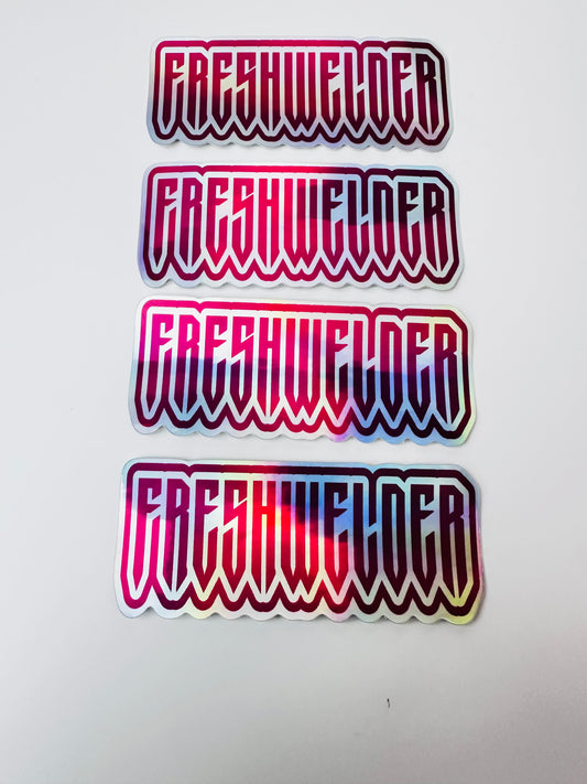 4 Pack Pink Holo FRESHWELDER Stickers