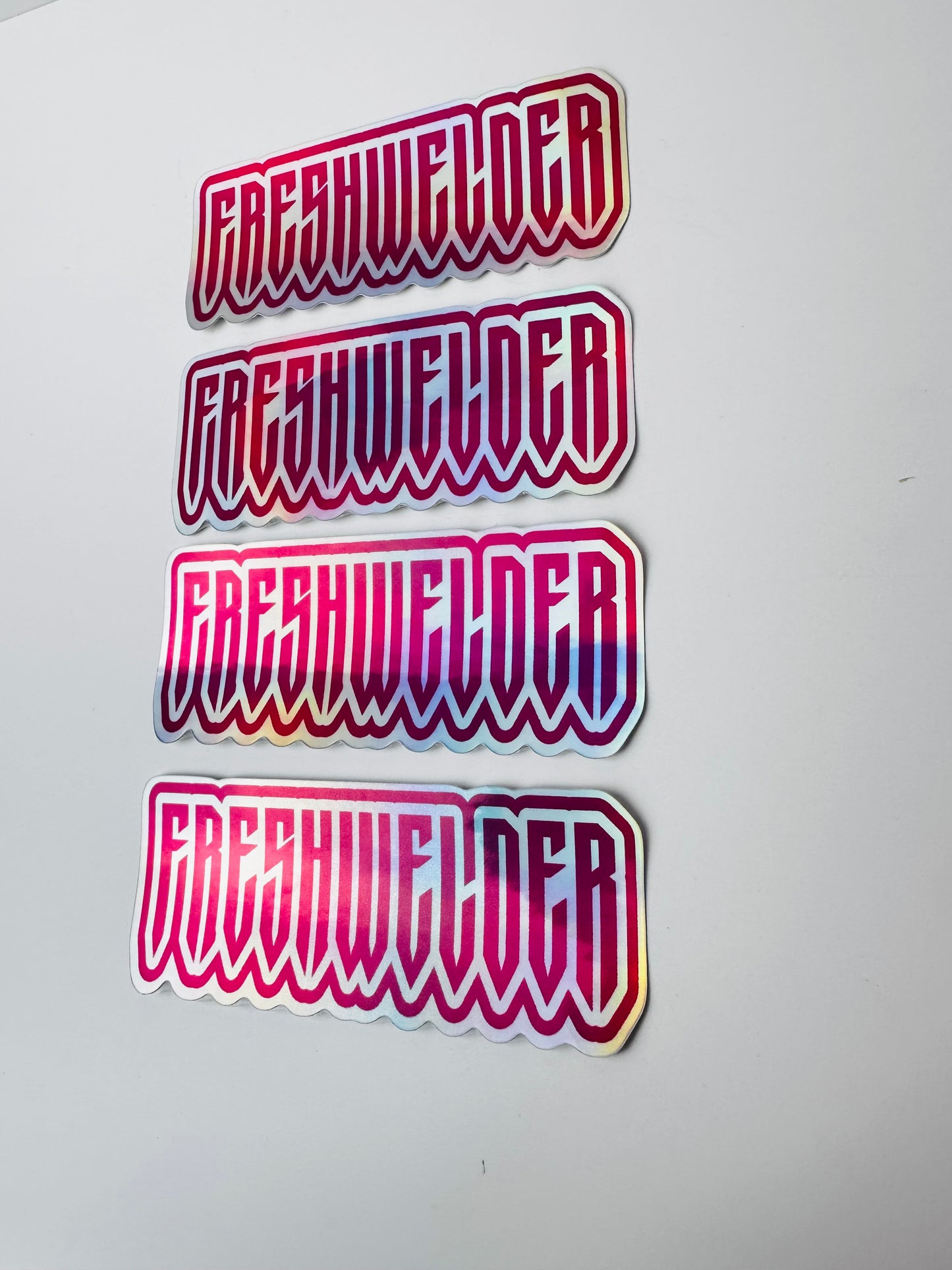 4 Pack Pink Holo FRESHWELDER Stickers