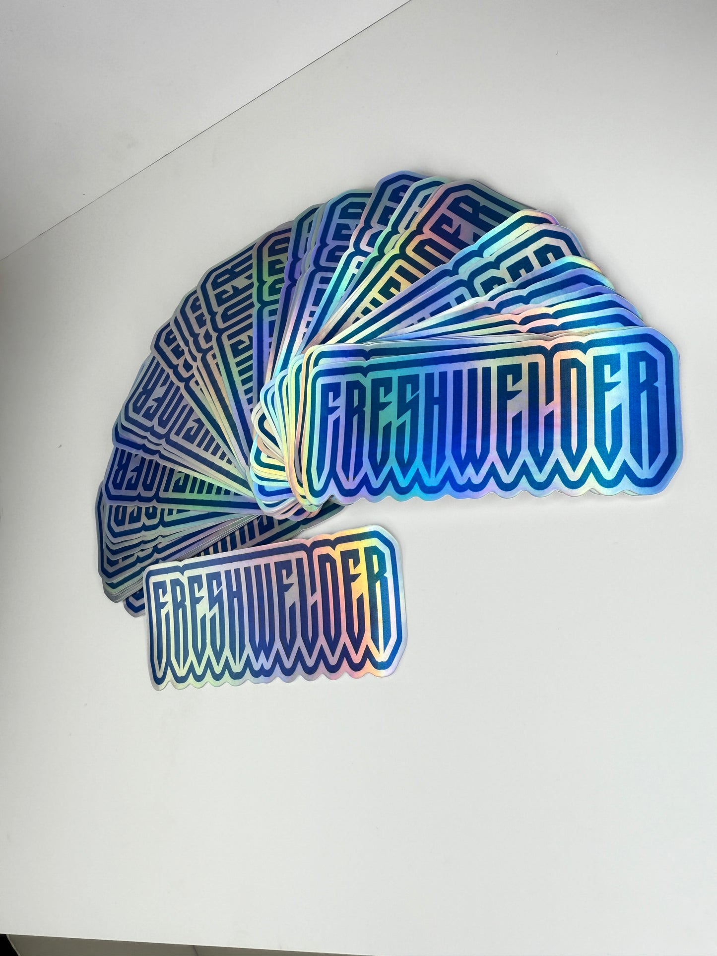 4 Pack Blue FRESHWELDER Holo Stickers