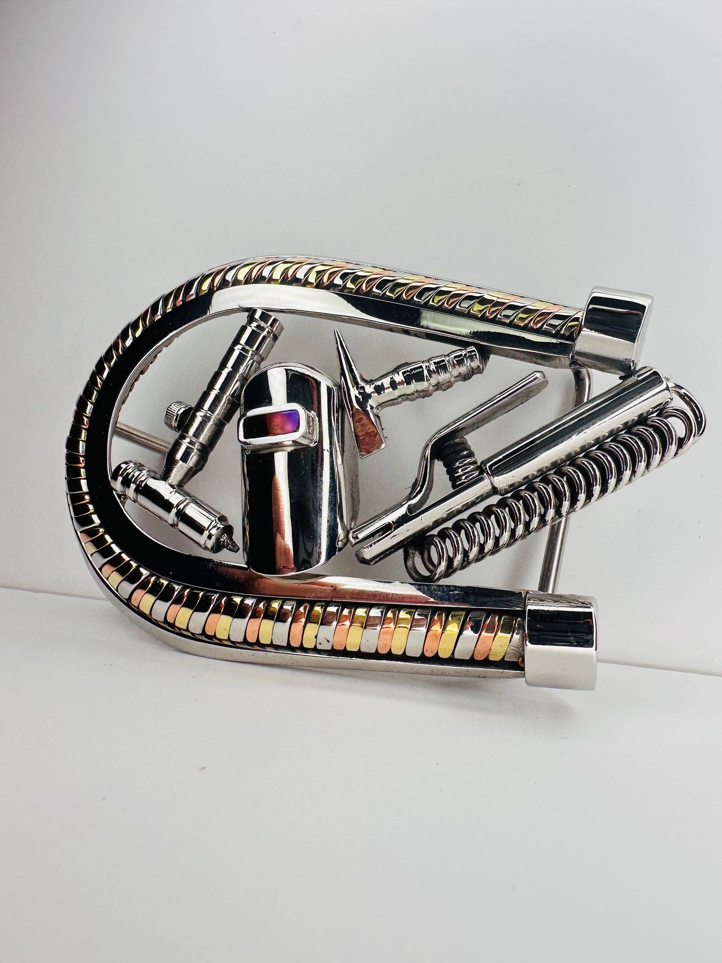 Horseshoe Tri Tone Welder Belt Buckle