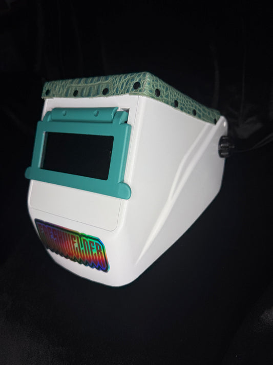 FRESHWELDER Hobart Chopped welding hood Teal and White