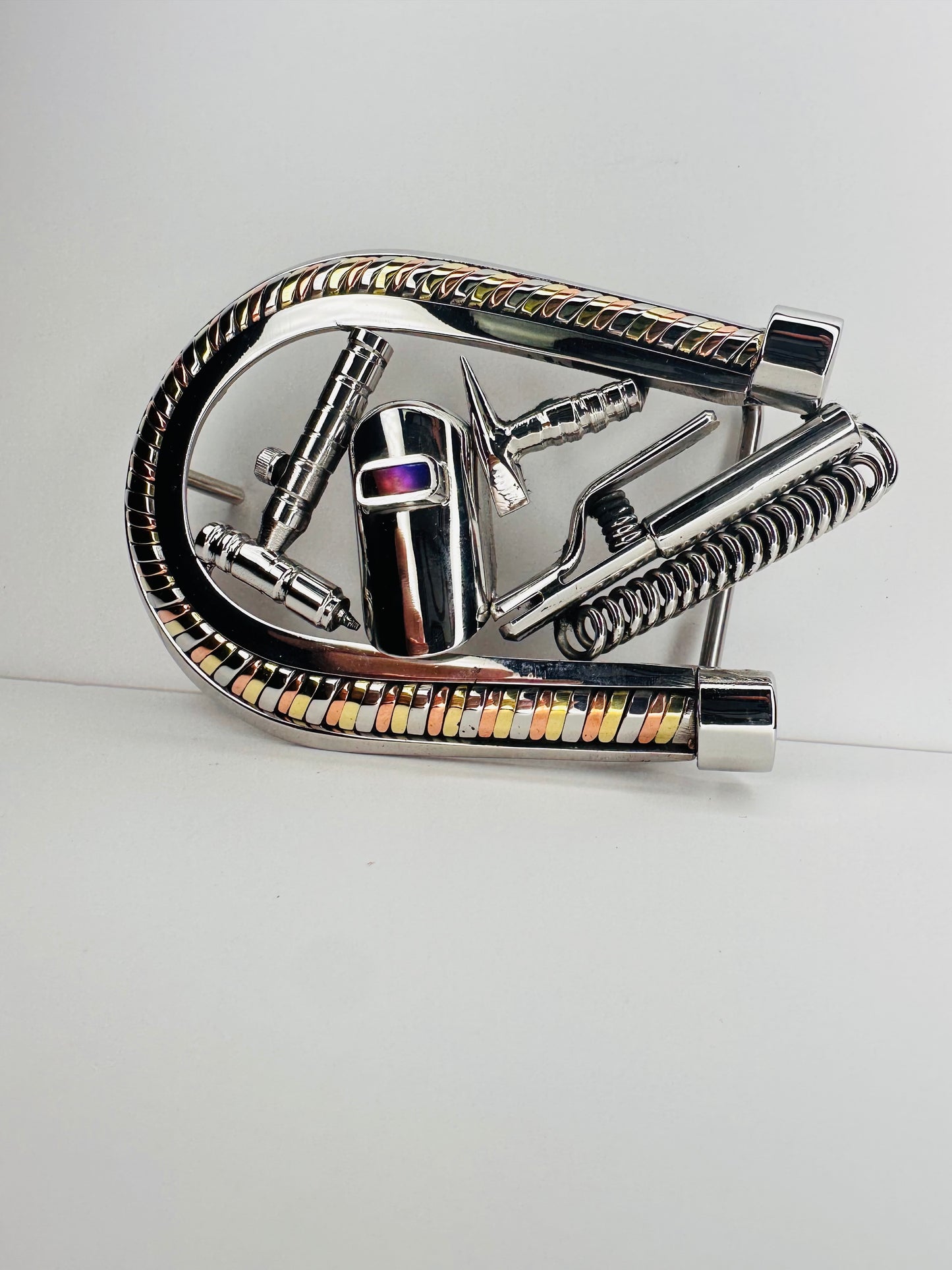Horseshoe Tri Tone Welder Belt Buckle