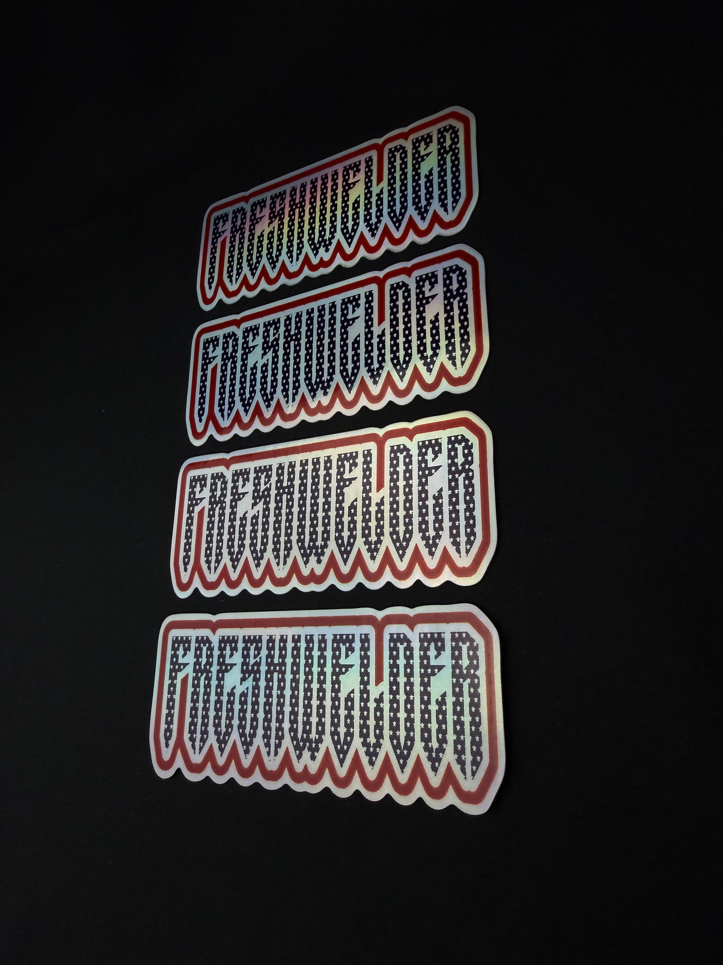4 PACK FRESHWELDER AMERICAN HOLO STICKERS